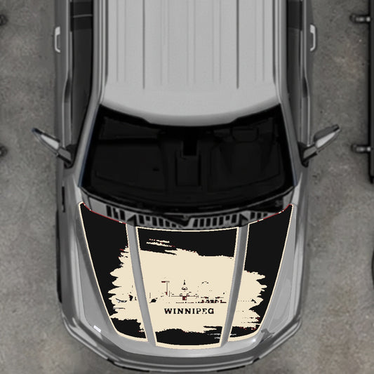 Hood Panel Decal/Sticker - Winnipeg - Border Graphic Kit - For Ford F-150 2020-2026 - Premium Vinyl