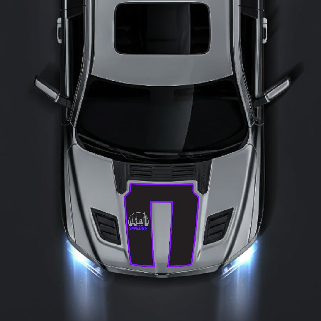 Performance Hood Panel Decal/Sticker - Sweden - Cut - Border Graphic Kit - For Dodge RAM 1500 2019-2025 - Premium Vinyl