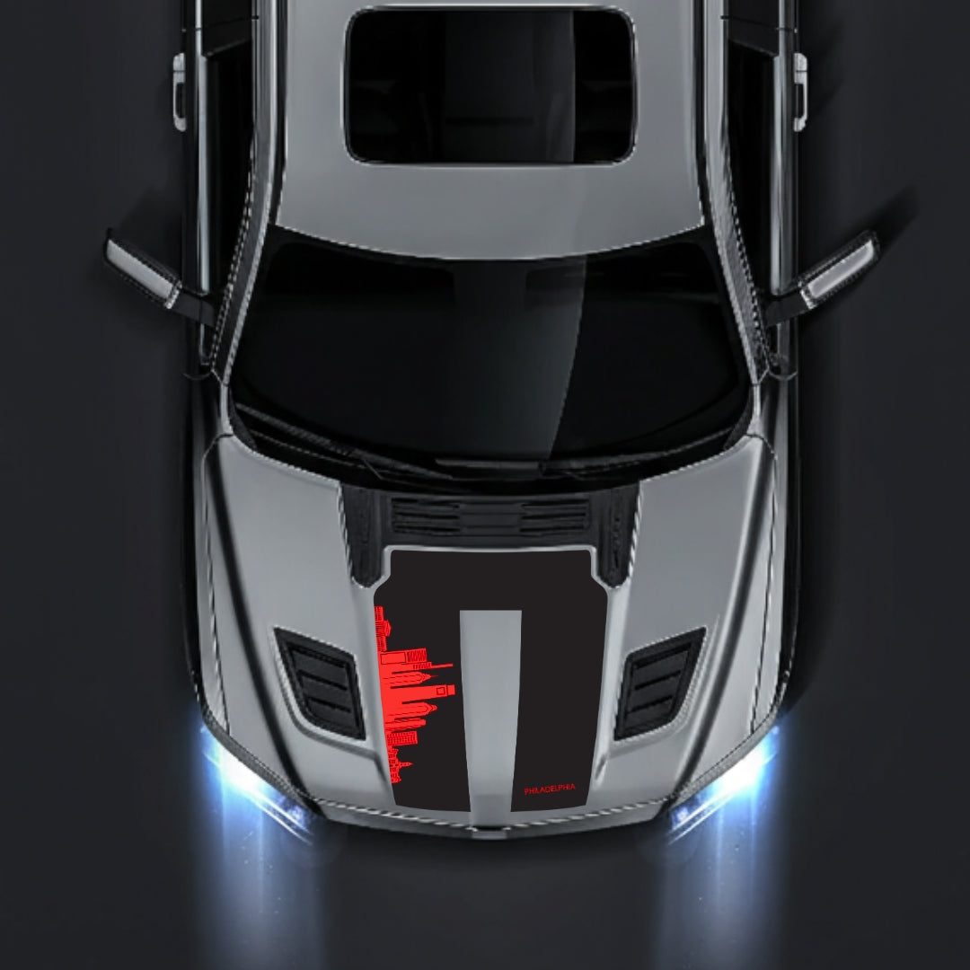 Hood Panel Decal/Sticker - Philadelphia Skyline Graphic Kit - For Dodge RAM 1500 2019-2025 - Premium Vinyl