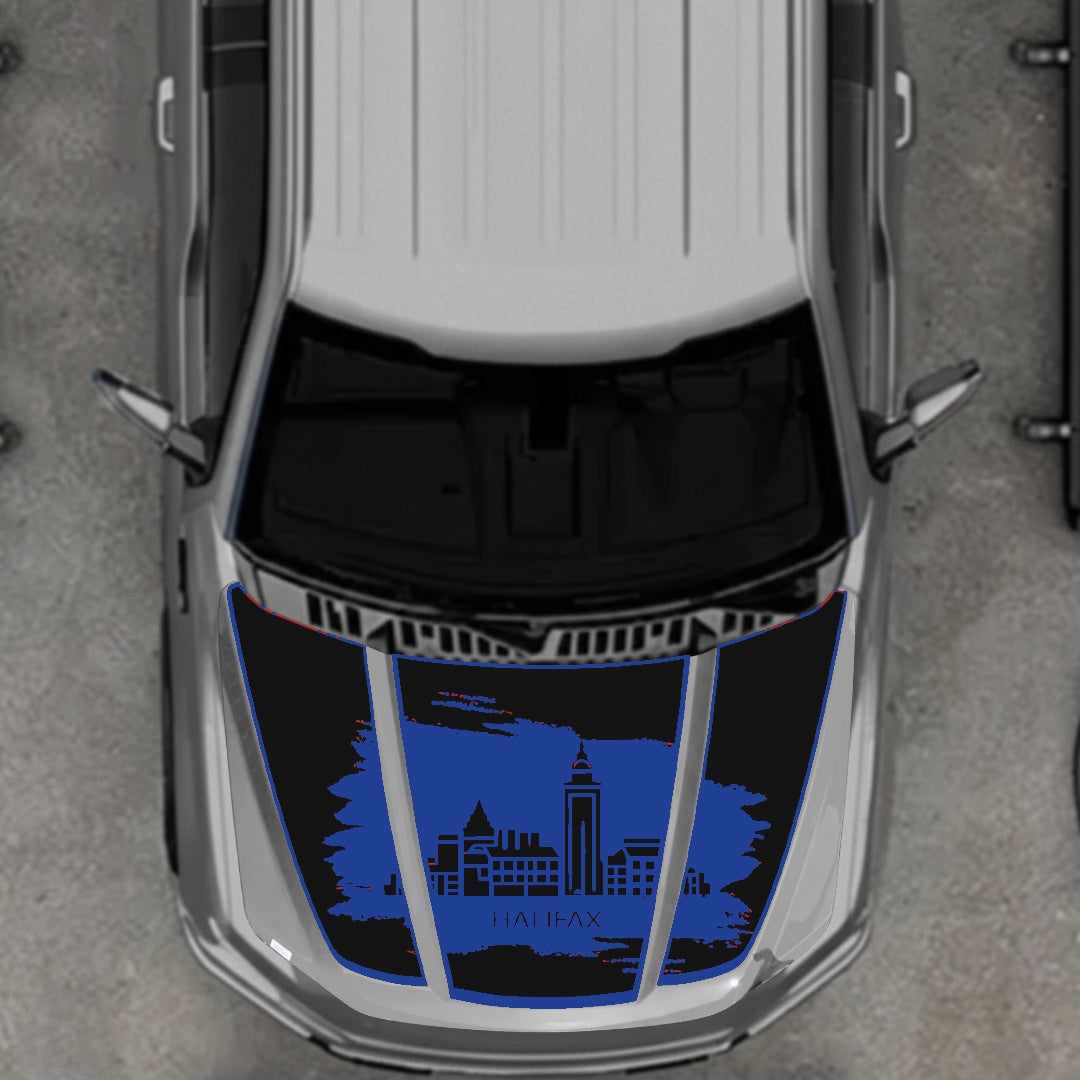 Hood Panel Decal/Sticker - Halifax - Border Graphic Kit - For Ford F-150 2020-2026 - Premium Vinyl