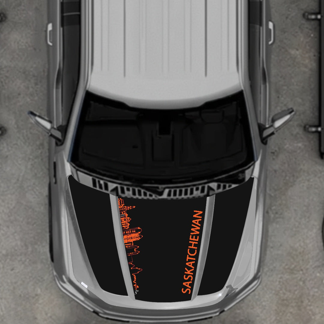 Hood Panel Decal/Sticker - Saskatchewan Skyline Graphic Kit - For Ford F-150 2020-2026 - Premium Vinyl