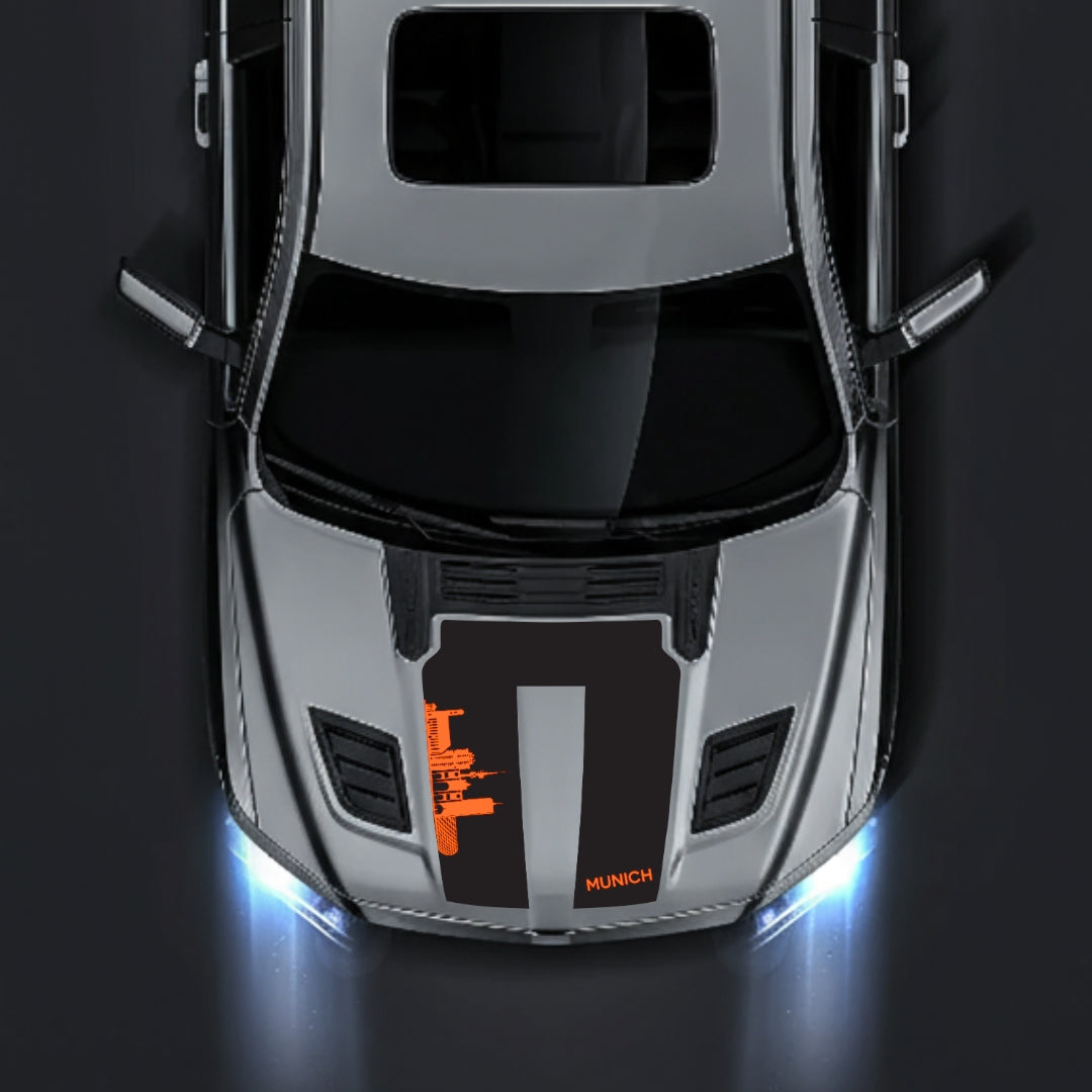 Hood Panel Decal/Sticker - Munich Skyline Graphic Kit - For Dodge RAM 1500 2019-2025 - Premium Vinyl