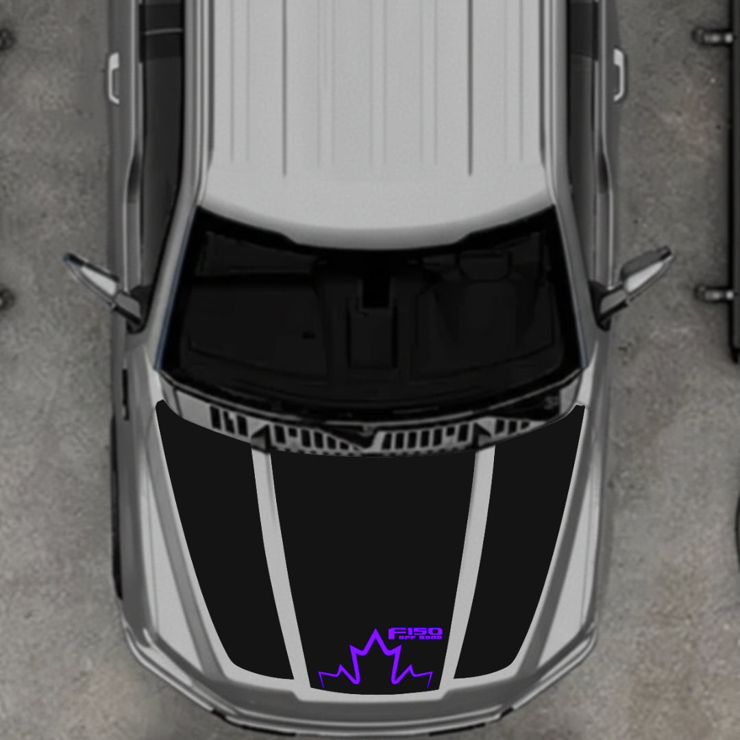Hood Panel Decal/Sticker - Canada Style 1 Graphic Kit - For Ford F-150 2020-2026 - Premium Vinyl