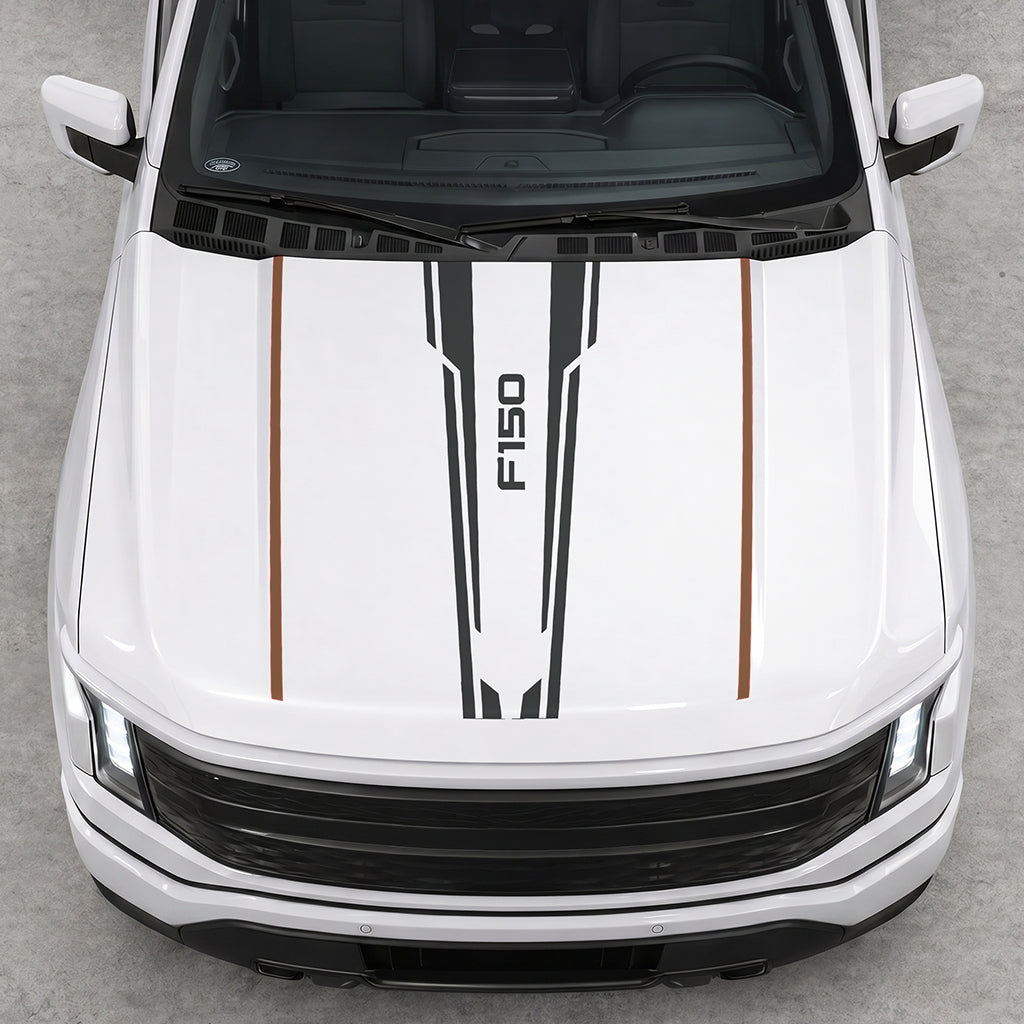 Hood Panel Decal/Sticker - Speed Graphic Decal Graphic Kit - For Ford F-150 2015-2020 - Premium Vinyl