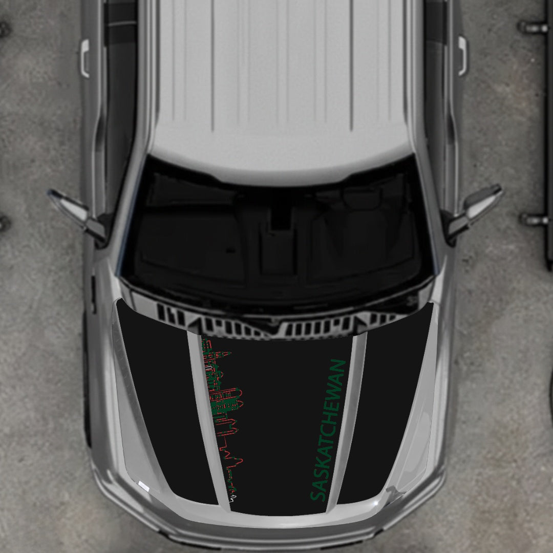 Hood Panel Decal/Sticker - Saskatchewan Skyline Graphic Kit - For Ford F-150 2020-2026 - Premium Vinyl