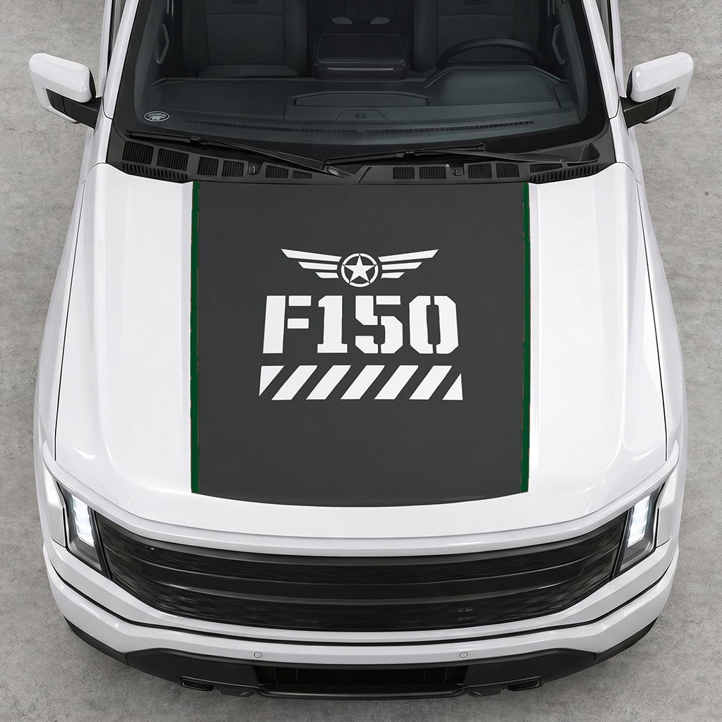 Hood Panel Decal/Sticker - Road Star Graphic Decal Graphic Kit - For Ford F-150 2015-2020 - Premium Vinyl