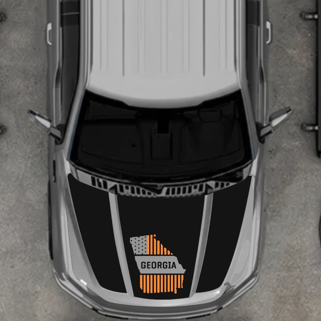 Hood Panel Decal/Sticker - Georgia - Cut Graphic Kit - For Ford F-150 2020-2026 - Premium Vinyl