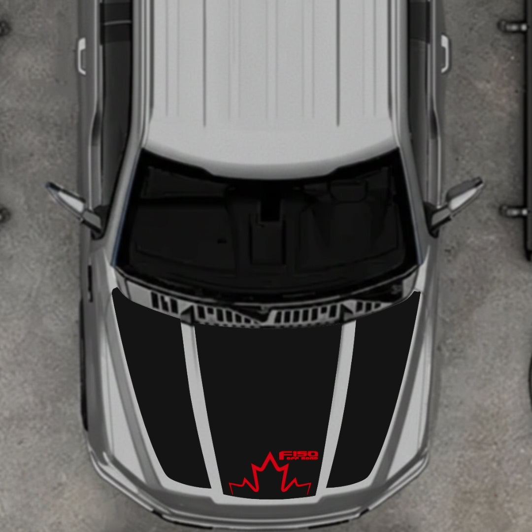 Hood Panel Decal/Sticker - Canada Style 1 Graphic Kit - For Ford F-150 2020-2026 - Premium Vinyl