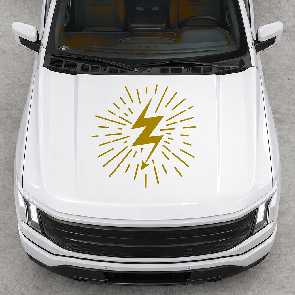 Hood Panel Decal/Sticker - Cut Electric Splash Graphic Decal Graphic Kit - For FORD F-150 2015-2020 - Premium Vinyl