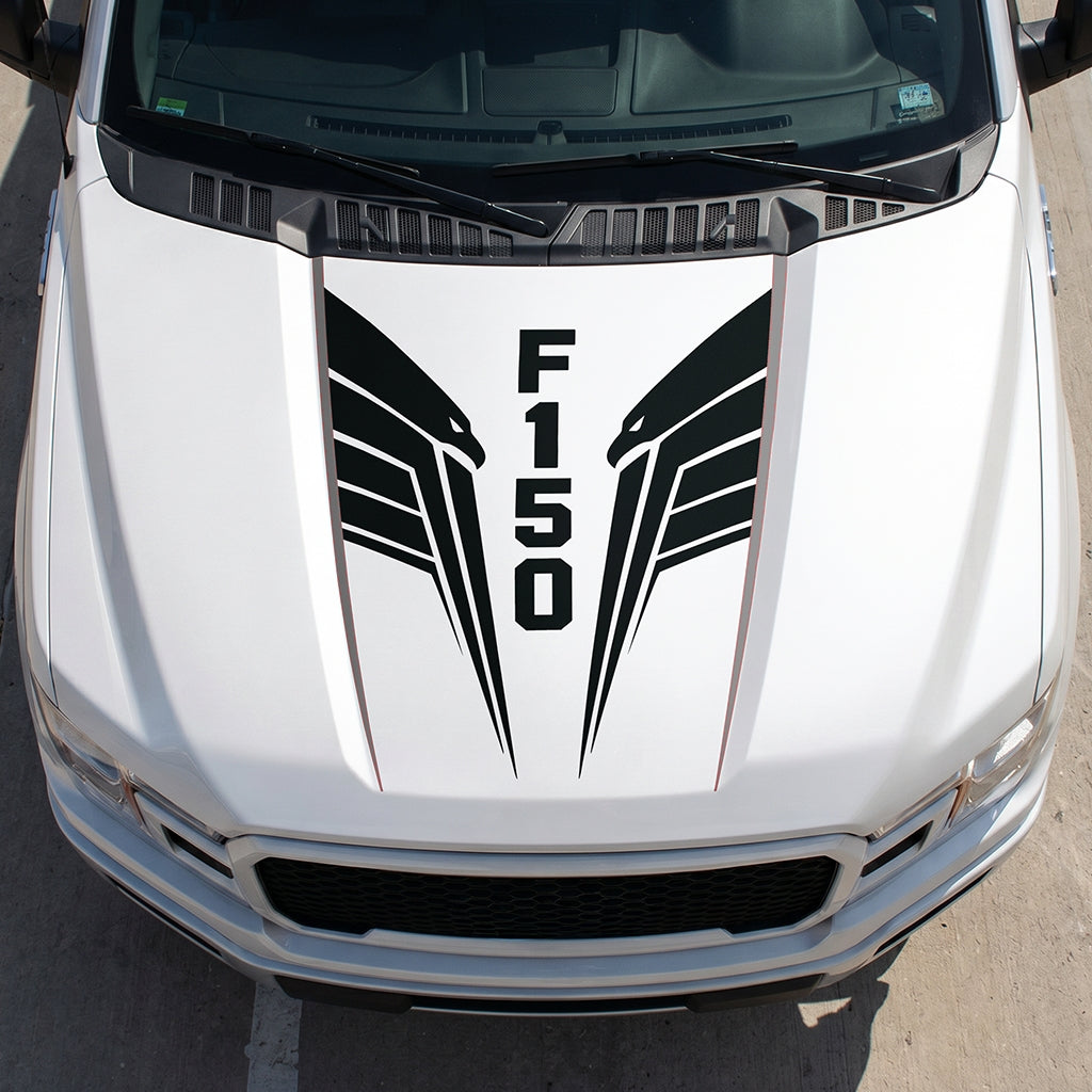 Hood Panel Decal/Sticker - Twin Eagle Wings Graphic Decal Graphic Kit - For Ford F-150 2015-2020 - Premium Vinyl