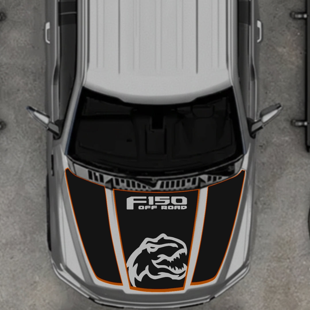 Hood Panel Decal/Sticker - Rex Style 6 Graphic Kit - For Ford F-150 2020-2026 - Premium Vinyl