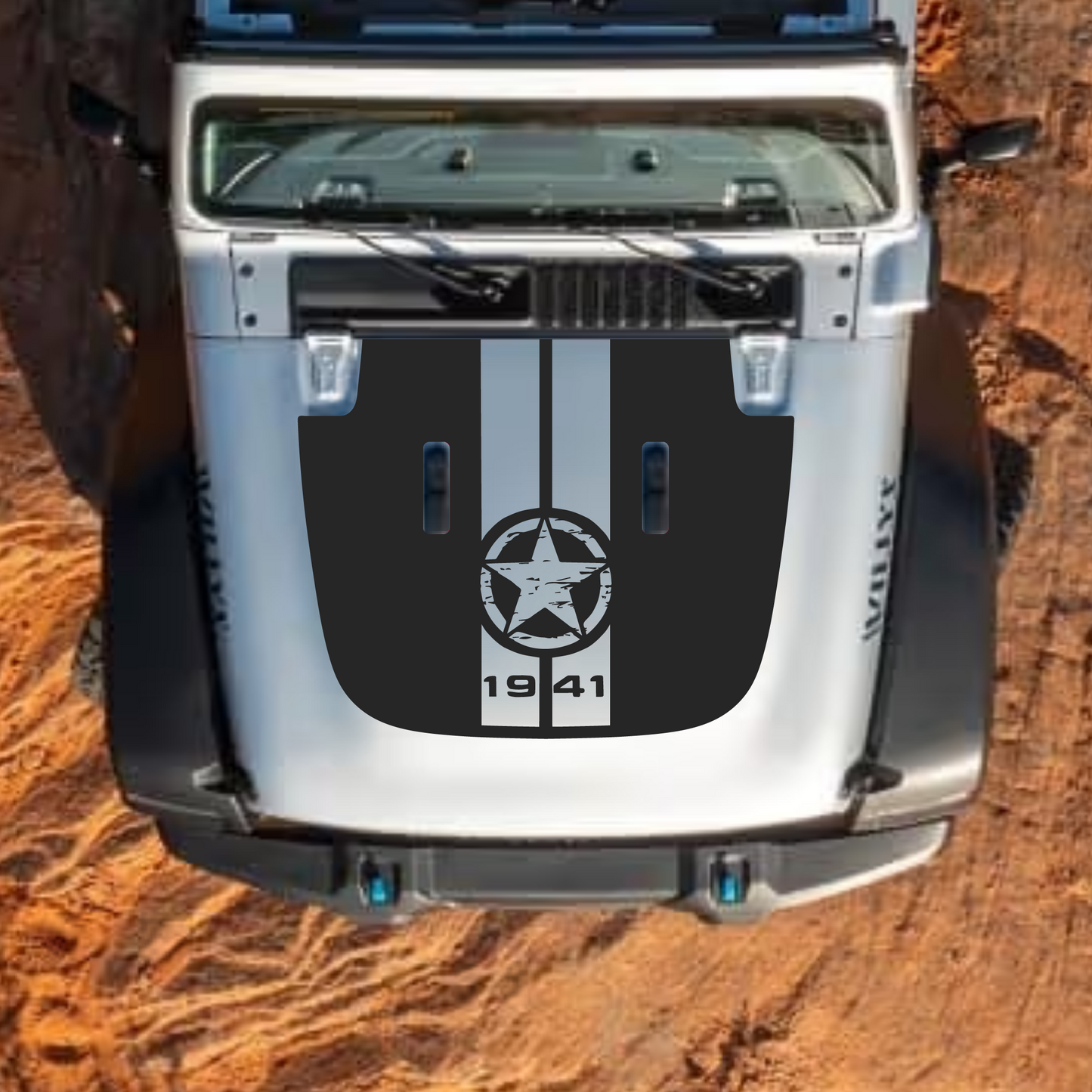 Hood Styles Decal/Sticker - For JL/JLU Sahara Hood - 2018-2025 - Premium Vinyl