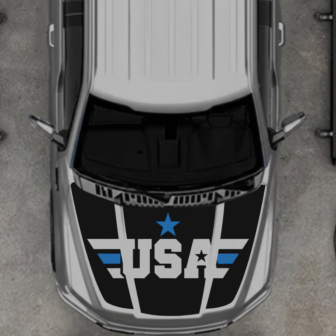 Hood Panel Decal/Sticker - USA Style 7 Graphic Kit - For Ford F-150 2020-2026 - Premium Vinyl