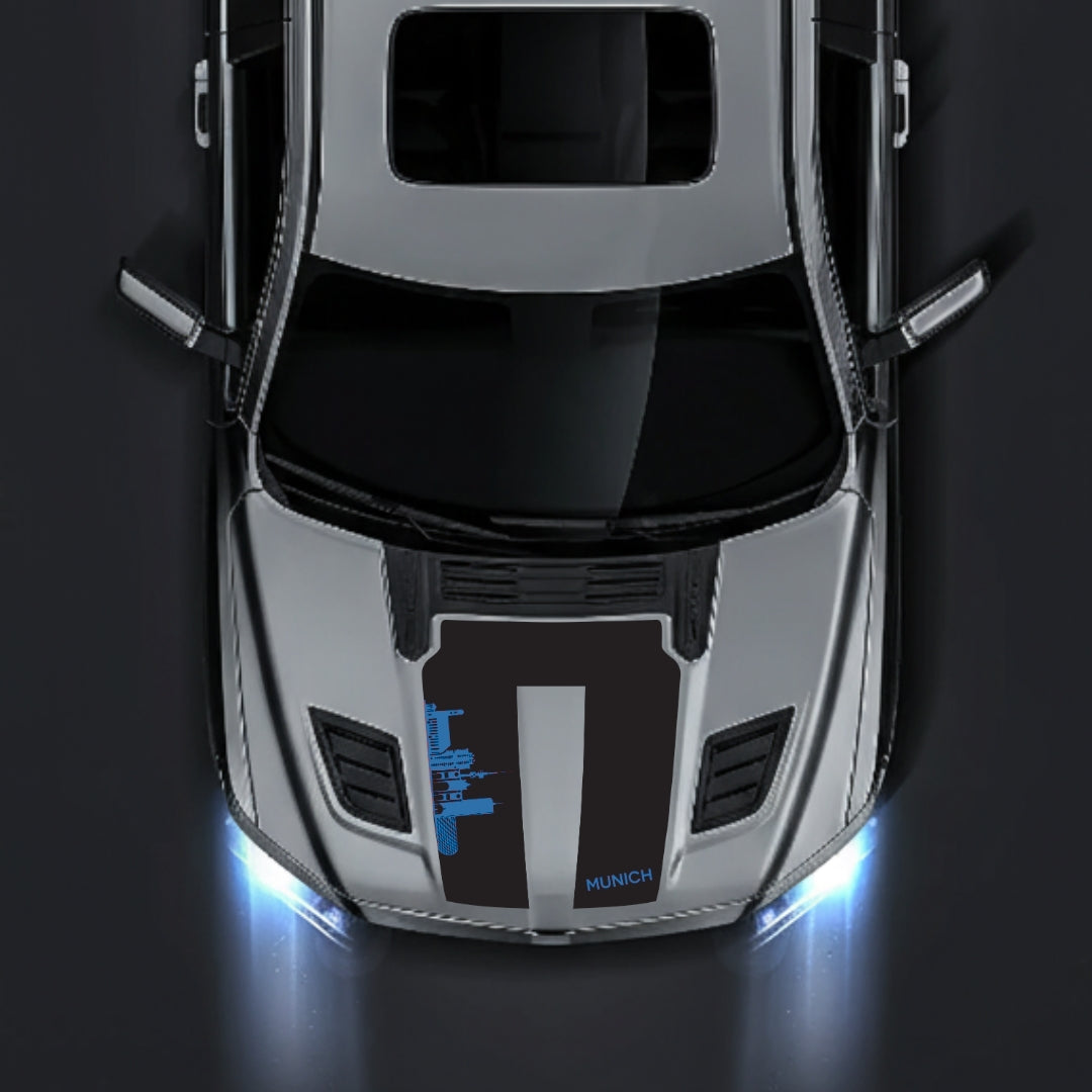 Hood Panel Decal/Sticker - Munich Skyline Graphic Kit - For Dodge RAM 1500 2019-2025 - Premium Vinyl