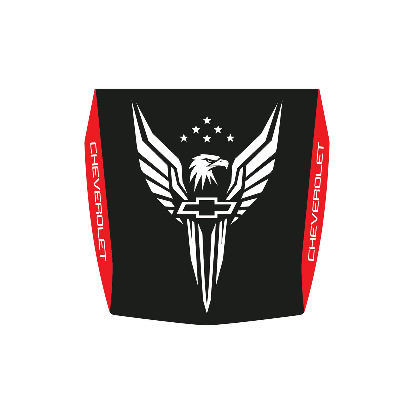 Hood Panel Decal/Sticker - Eagle Wings with Stars Graphic Decal Graphic Kit - For Chevrolet Silverado 2019-2024 - Premium Vinyl