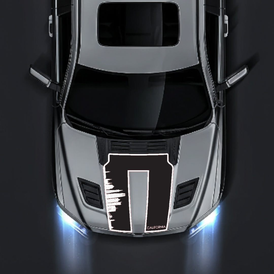 Hood Panel Decal/Sticker - California Skyline - Border Graphic Kit - For Dodge RAM 1500 2019-2025 - Premium Vinyl