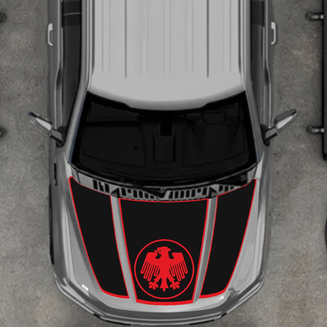 Hood Panel Decal/Sticker - Germany Logo - Border Graphic Kit - For Ford F-150 2020-2026 - Premium Vinyl