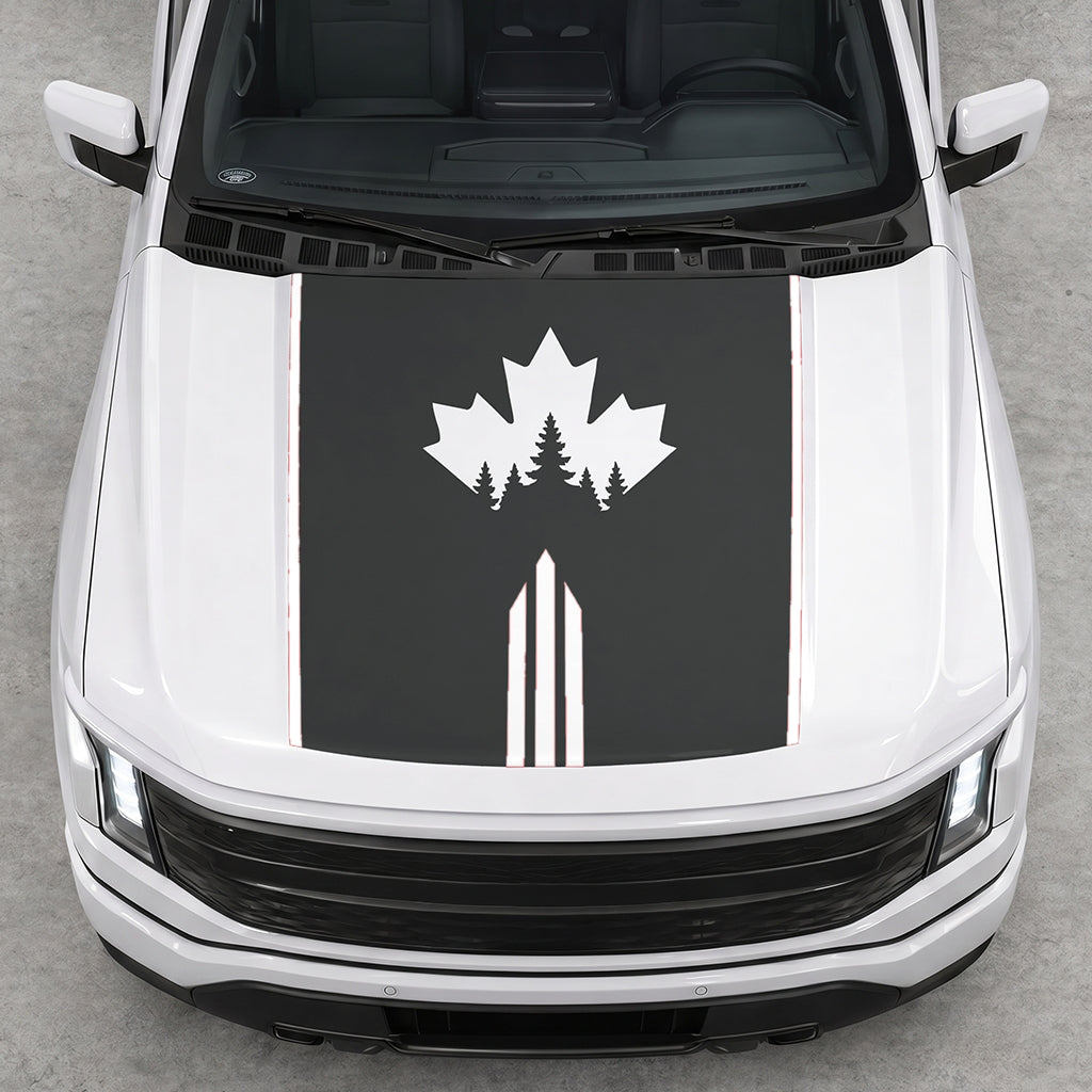 Hood Panel Decal/Sticker - Maple and Forest Graphic Decal Graphic Kit - For Ford F-150 2015-2020 - Premium Vinyl