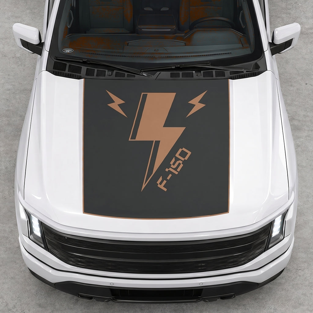 Hood Panel Decal/Sticker - Triple Electric Graphic Decal Graphic Kit - For FORD F-150 2015-2020 - Premium Vinyl