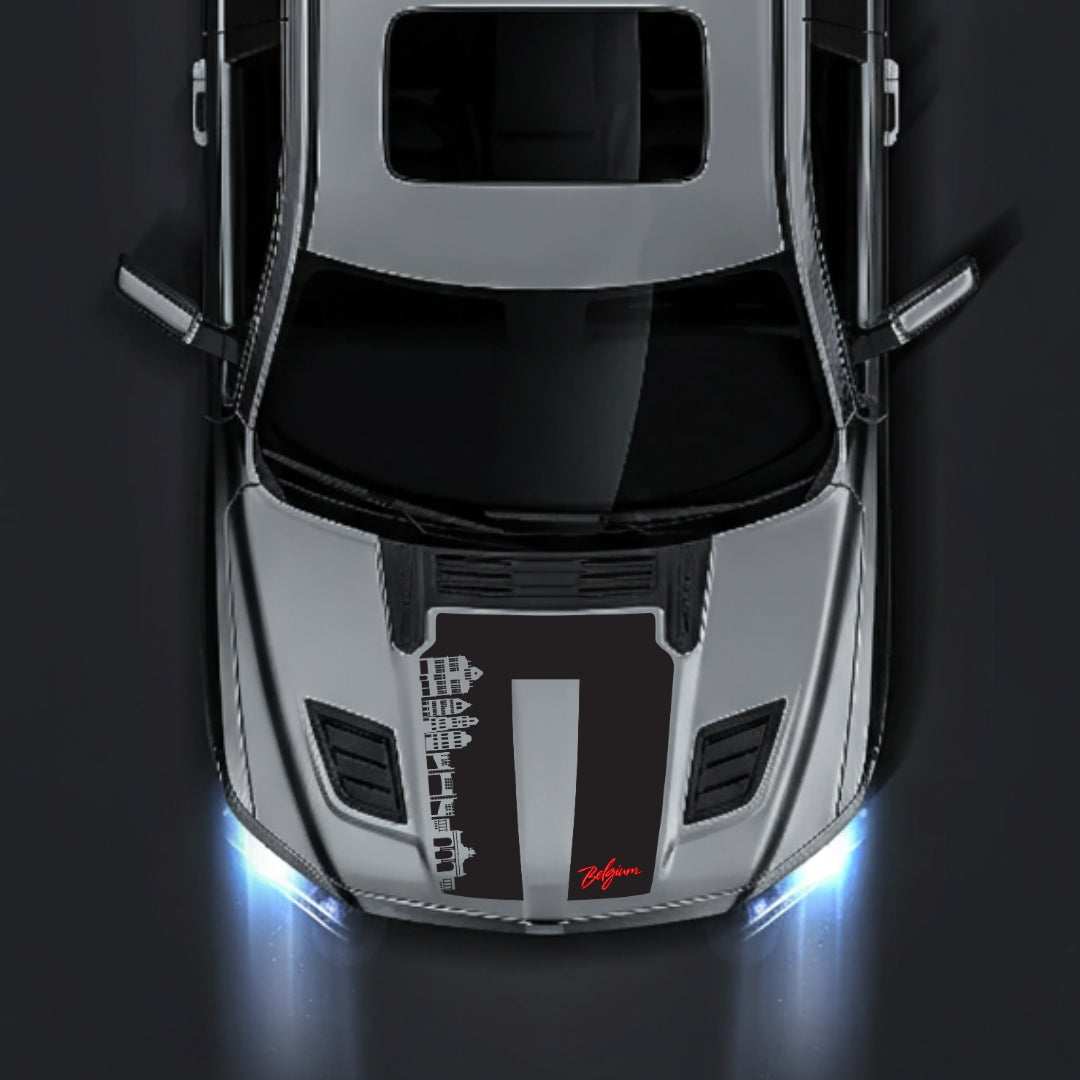 Hood Panel Decal/Sticker - Belgium Skyline - Cut Graphic Kit - For Dodge RAM 1500 2019-2025 - Premium Vinyl