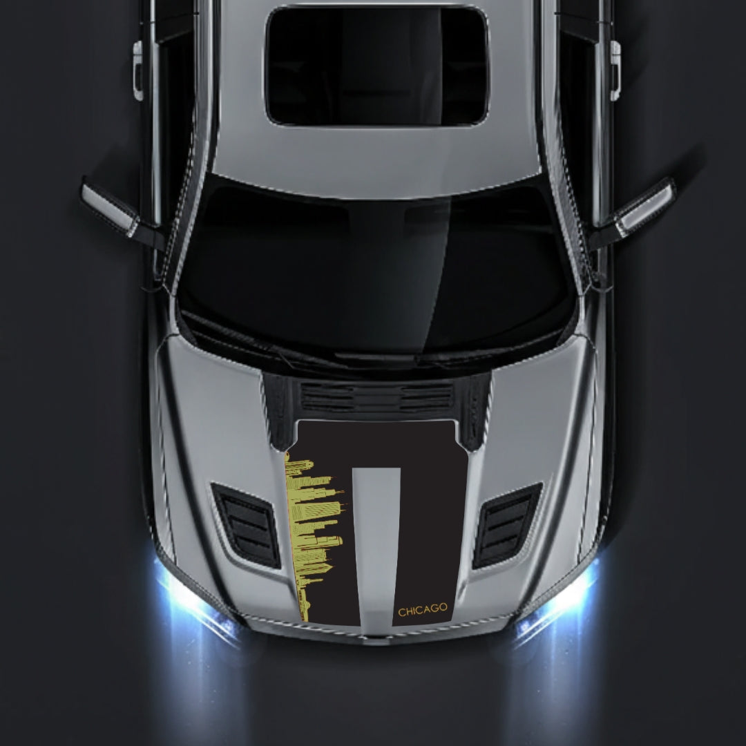 Hood Panel Decal/Sticker - Chicago Skyline Graphic Kit - For Dodge RAM 1500 2019-2025 - Premium Vinyl