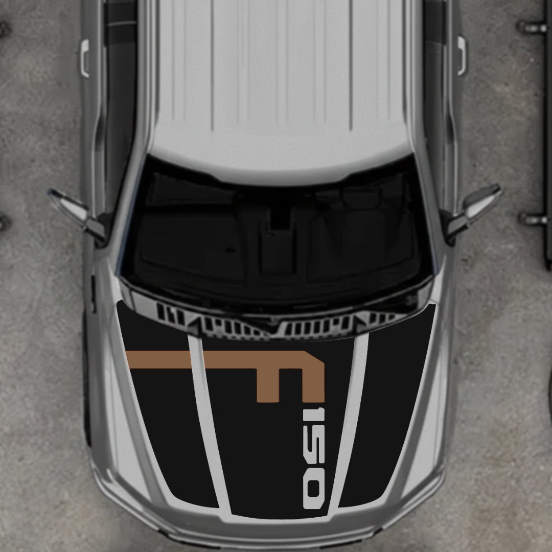 Hood Panel Decal/Sticker - Style 9 - Cut Graphic Kit - For Ford F-150 2020-2026 - Premium Vinyl