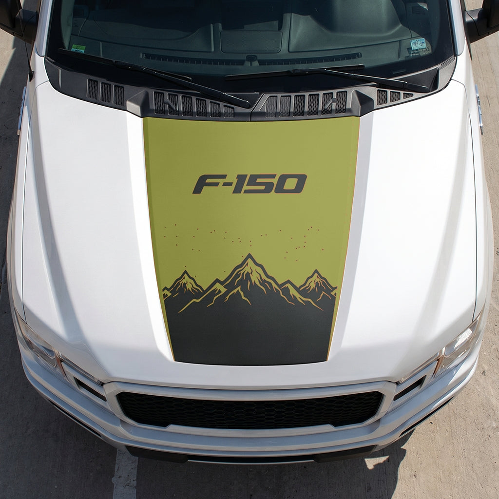 Hood Panel Decal/Sticker - Deep Mountain Graphic Decal Graphic Kit - For Ford F-150 2015-2020 - Premium Vinyl