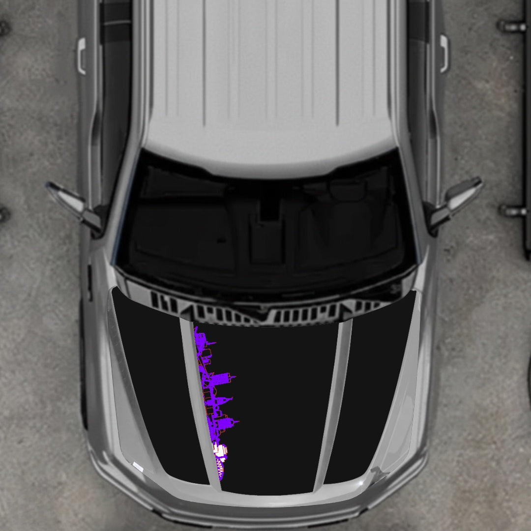 Hood Panel Decal/Sticker - Winnipeg Skyline Graphic Kit - For Ford F-150 2020-2026 - Premium Vinyl