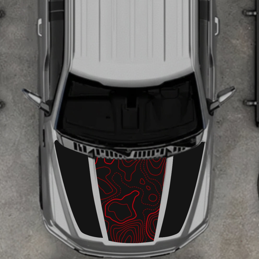 Hood Panel Decal/Sticker - Style 1 Graphic Kit - For Ford F-150 2020-2026 - Premium Vinyl