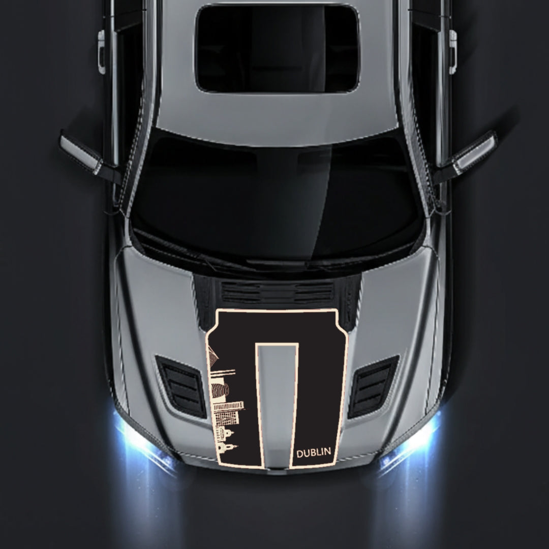 Hood Panel Decal/Sticker - Dublin Skyline - Border Graphic Kit - For Dodge RAM 1500 2019-2025 - Premium Vinyl