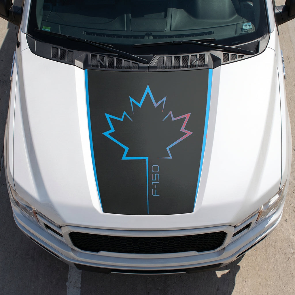 Hood Panel Decal/Sticker - Canada Leaf Graphic Decal Graphic Kit - For Ford F-150 2015-2020 - Premium Vinyl