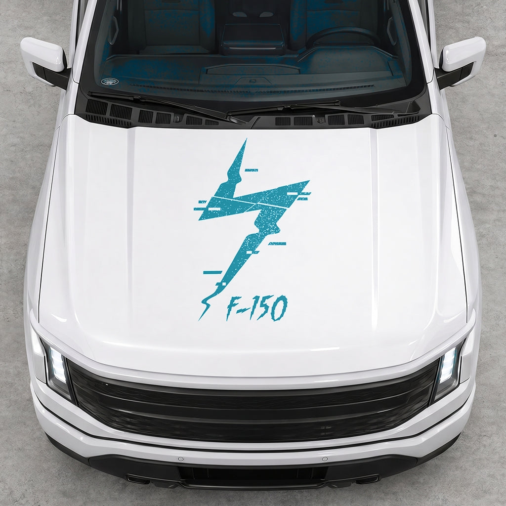 Hood Panel Decal/Sticker - Cut Electric F150 Graphic Decal Graphic Kit - For FORD F-150 2015-2020 - Premium Vinyl