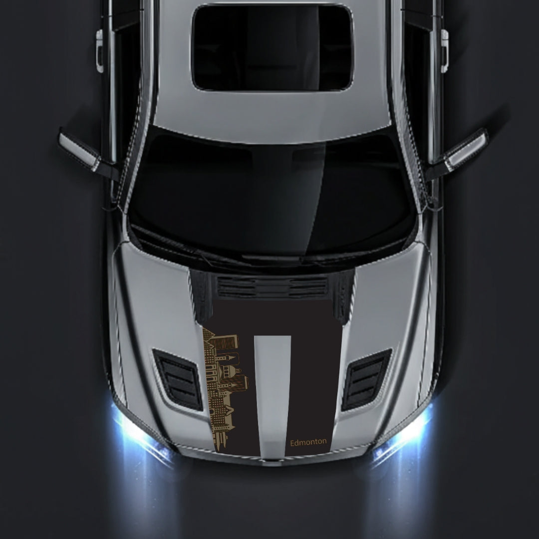 Performance Hood Panel Decal/Sticker - Edmonton Skyline Graphic Kit - For Dodge RAM 1500 2019-2025 - Premium Vinyl