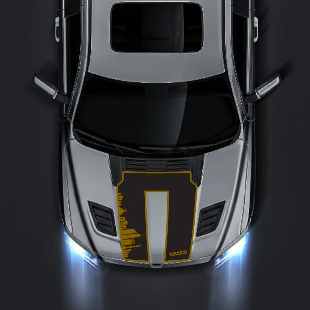 Performance Hood Panel Decal/Sticker - Mexico Skyline - Border Graphic Kit - For Dodge RAM 1500 2019-2025 - Premium Vinyl