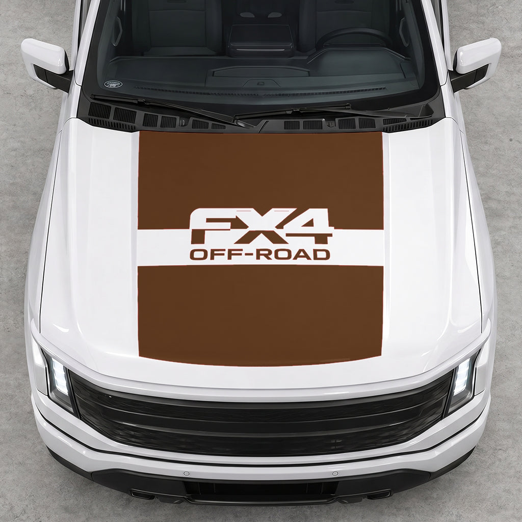 Hood Panel Decal/Sticker - Solid FX4 Graphic Decal Graphic Kit - For Ford F-150 2015-2020 - Premium Vinyl