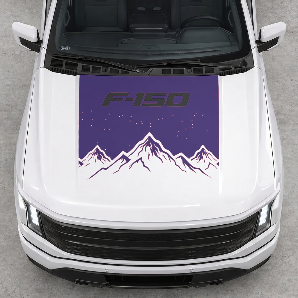 Hood Panel Decal/Sticker - Deep Mountain Graphic Decal Graphic Kit - For Ford F-150 2015-2020 - Premium Vinyl