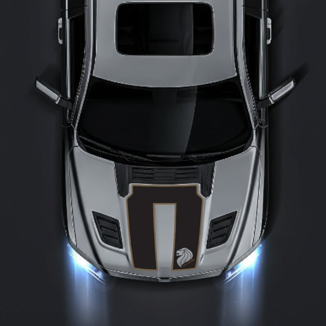 Performance Hood Panel Decal/Sticker - Singapore - Cut - Border Graphic Kit - For Dodge RAM 1500 2019-2025 - Premium Vinyl