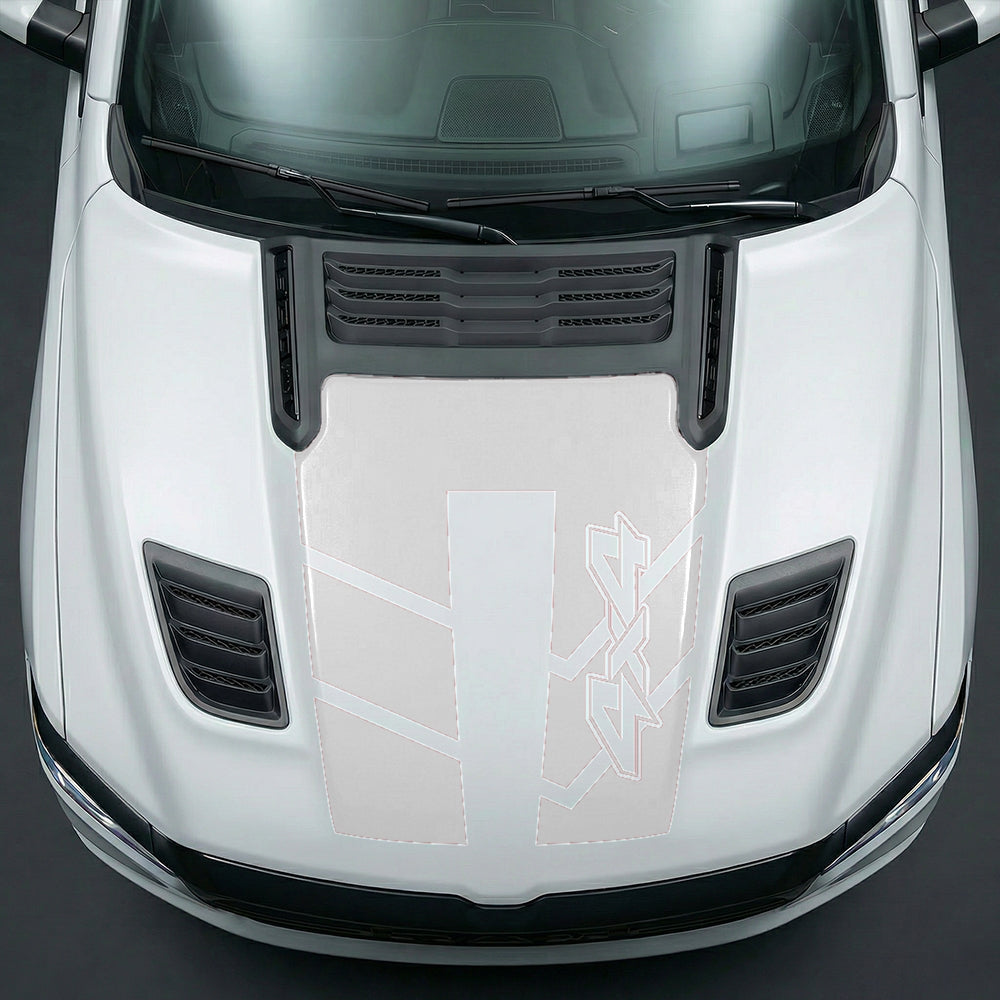 Hood Panel Decal/Sticker - Bold 4x4 Geometric Chevron Graphic Kit - For Dodge Ram 2019-2025 - Premium Vinyl
