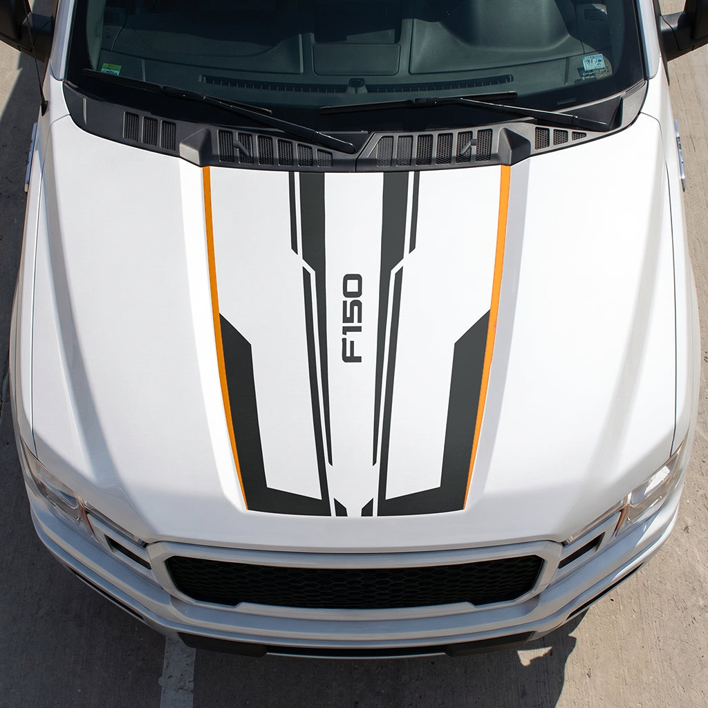 Hood Panel Decal/Sticker - Speed Graphic Decal Graphic Kit - For Ford F-150 2015-2020 - Premium Vinyl