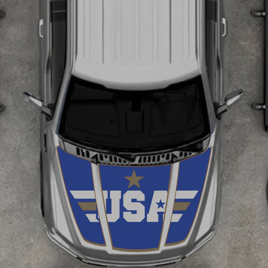Hood Panel Decal/Sticker - USA Style 4 Graphic Kit - For Ford F-150 2020-2026 - Premium Vinyl