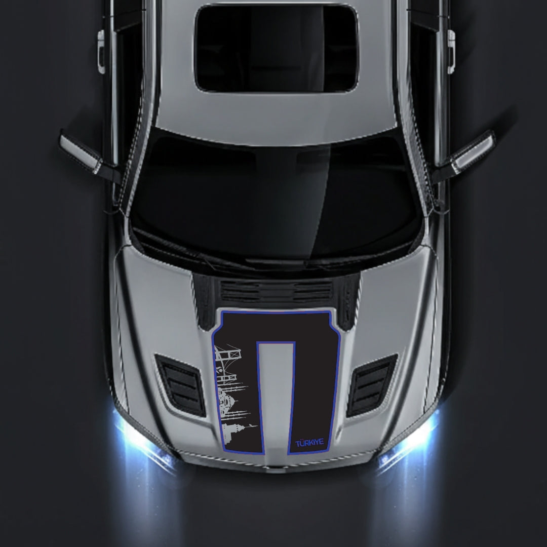 Hood Panel Decal/Sticker - Turkey Skyline - Cut - Border Graphic Kit - For Dodge RAM 1500 2019-2025 - Premium Vinyl