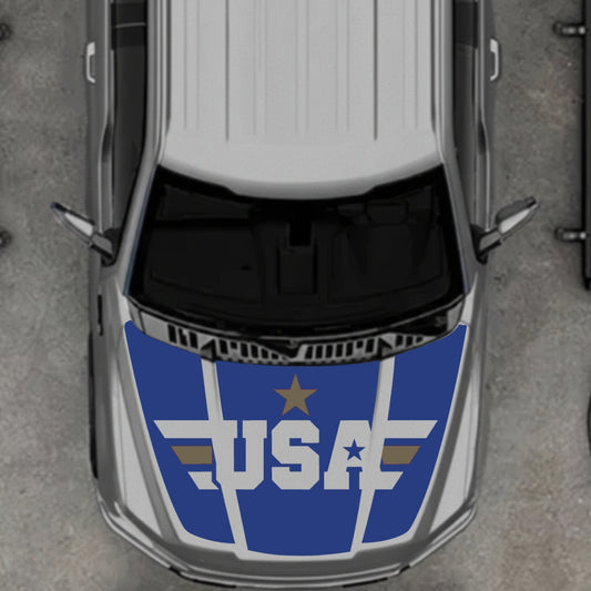 Hood Panel Decal/Sticker - USA Style 9 Graphic Kit - For Ford F-150 2020-2026 - Premium Vinyl
