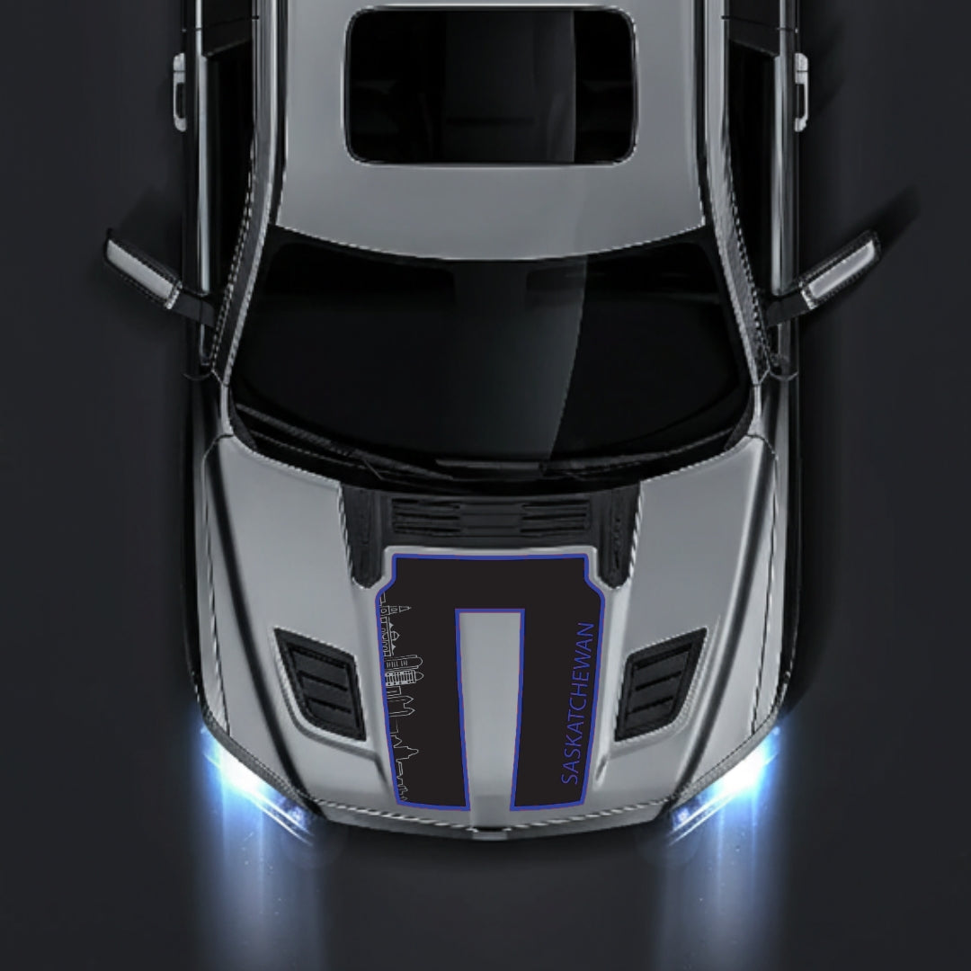 Hood Panel Decal/Sticker - Saskatchewan Skyline - Cut - Border Graphic Kit - For Dodge RAM 1500 2019-2025 - Premium Vinyl