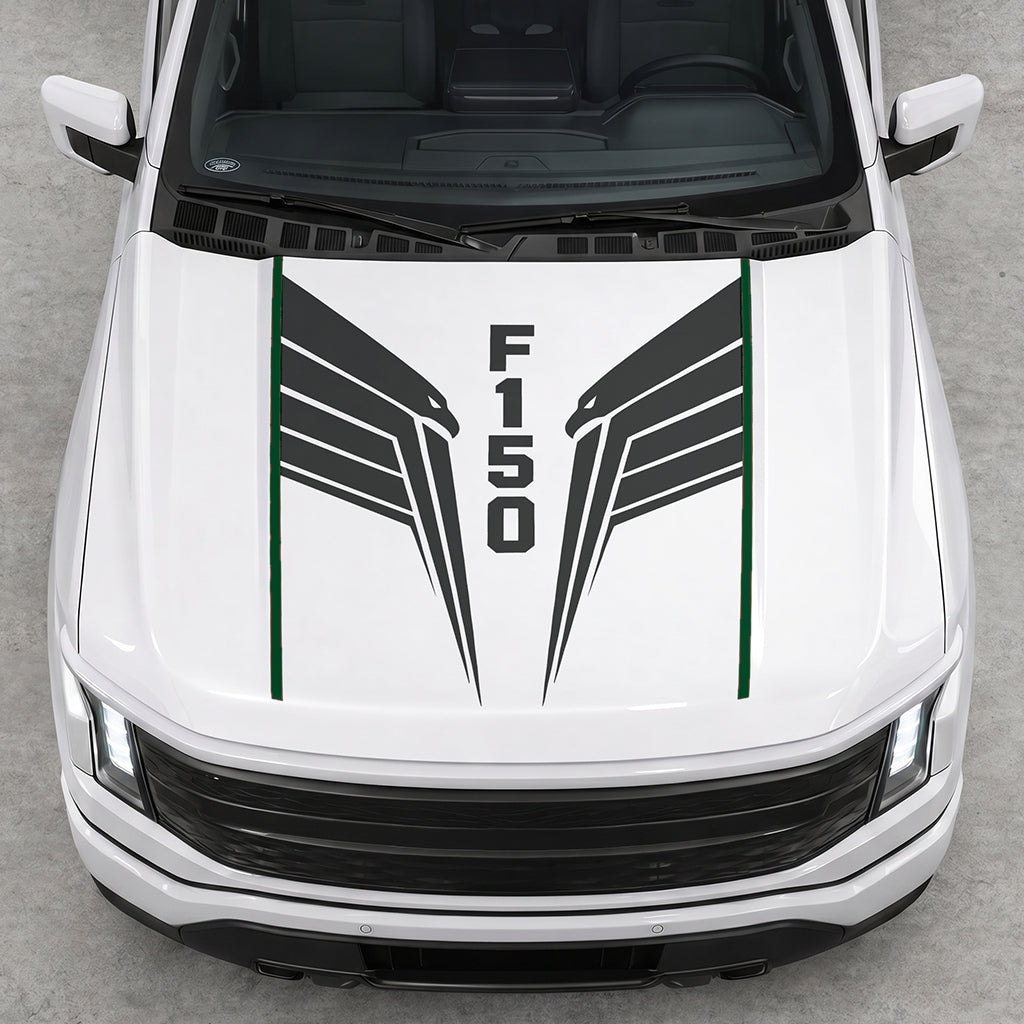 Hood Panel Decal/Sticker - Twin Eagle Wings Graphic Decal Graphic Kit - For Ford F-150 2015-2020 - Premium Vinyl