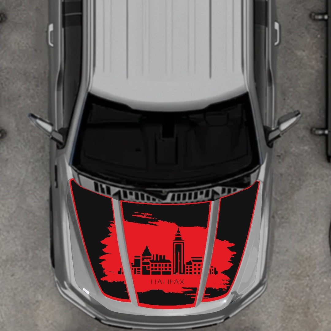 Hood Panel Decal/Sticker - Halifax - Border Graphic Kit - For Ford F-150 2020-2026 - Premium Vinyl