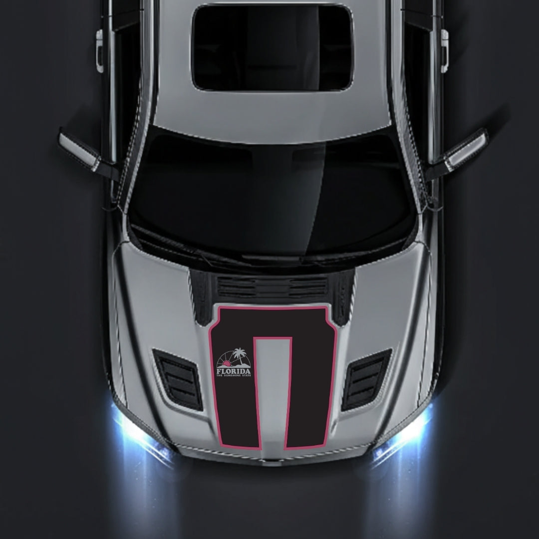 Performance Hood Panel Decal/Sticker - Florida - Cut - Border Graphic Kit - For Dodge RAM 1500 2019-2025 - Premium Vinyl