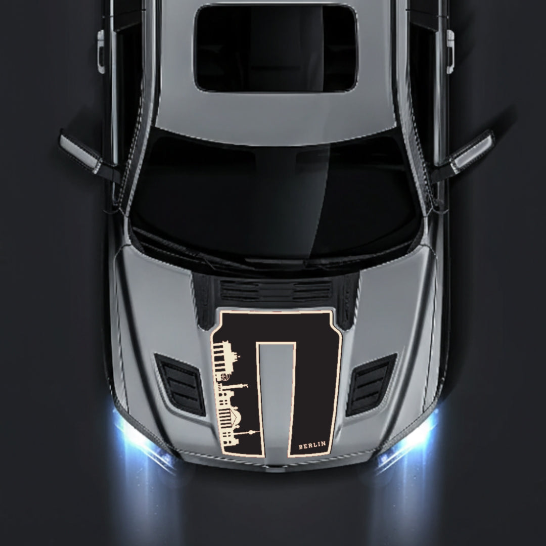 Hood Panel Decal/Sticker - Berlin Skyline - Border Graphic Kit - For Dodge RAM 1500 2019-2025 - Premium Vinyl