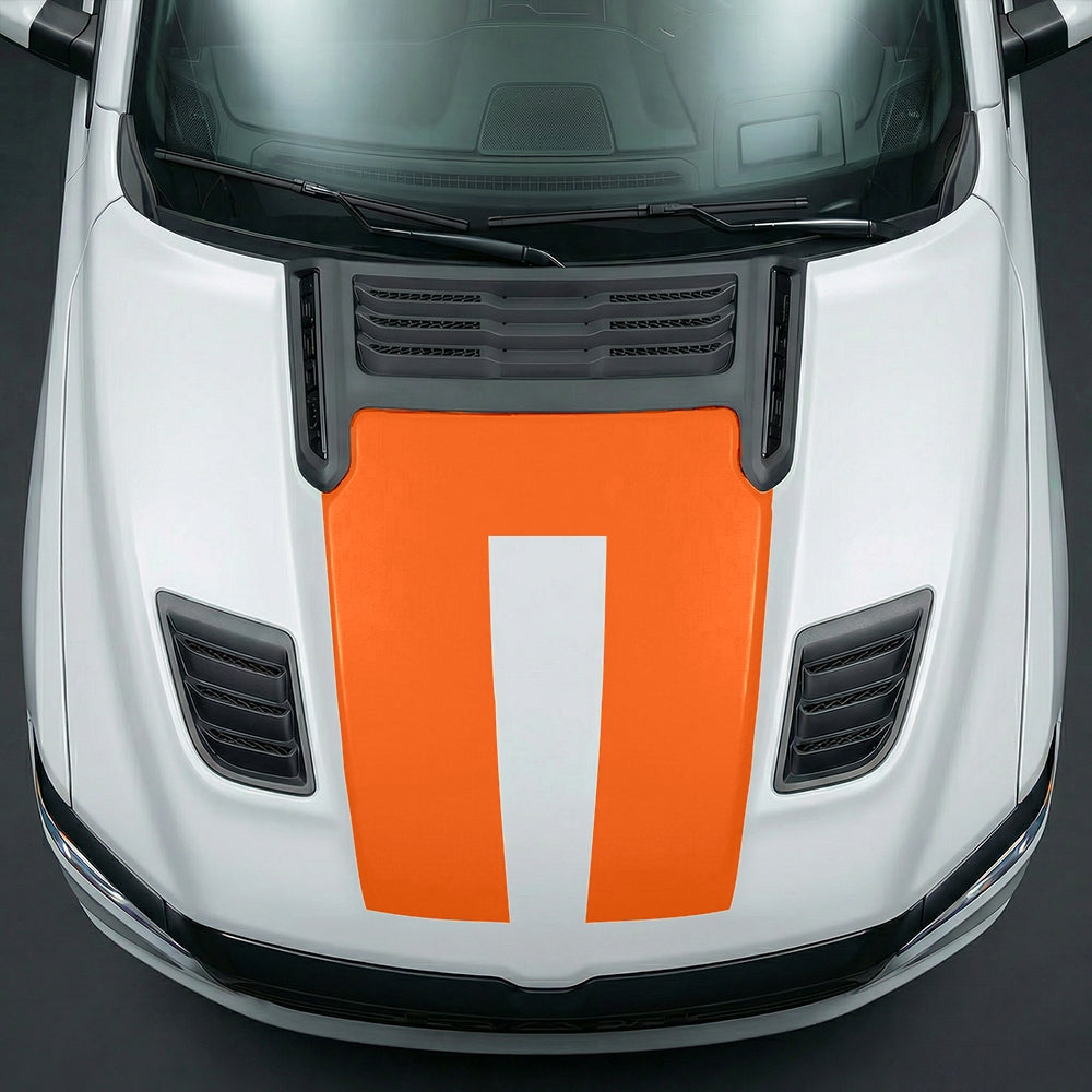 Hood Panel Decal/Sticker - Solid RAM 1500 U-Shape Graphic Kit - For Dodge Ram 2019-2025 - Premium Vinyl