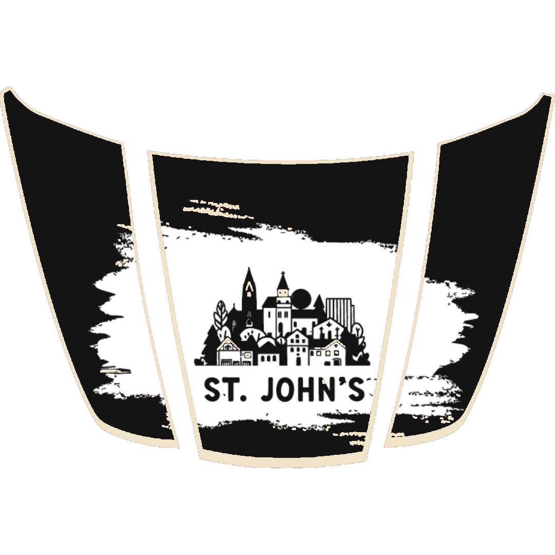 Hood Panel Decal/Sticker - St John's - Cut - Border Graphic Kit - For Ford F-150 2020-2026 - Premium Vinyl