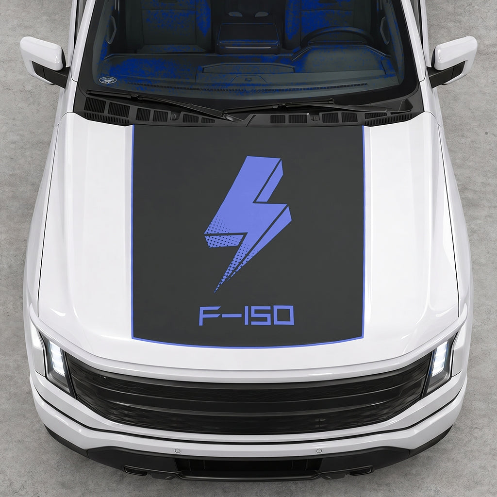 Hood Panel Decal/Sticker - Bold Electric Graphic Decal Graphic Kit - For FORD F-150 2015-2020 - Premium Vinyl